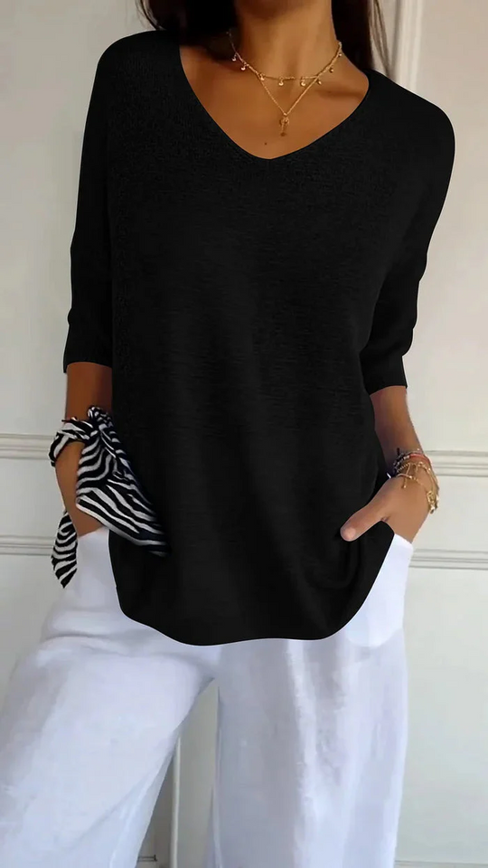 R&B | Damen Langarm Shirt Stricktop
