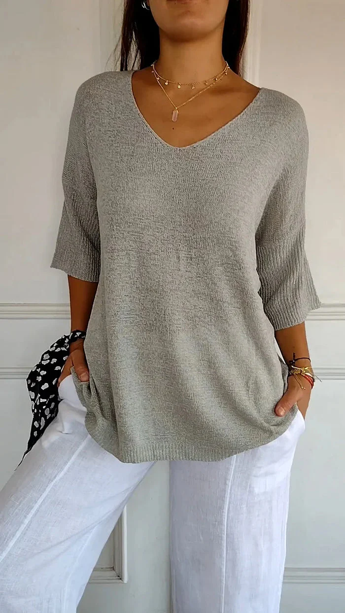 R&B | Damen Langarm Shirt Stricktop