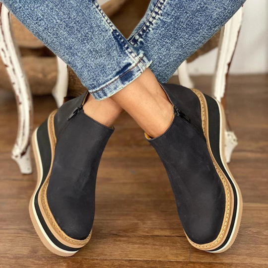 R&B | Damen Plateau Stiefeletten Schwarz