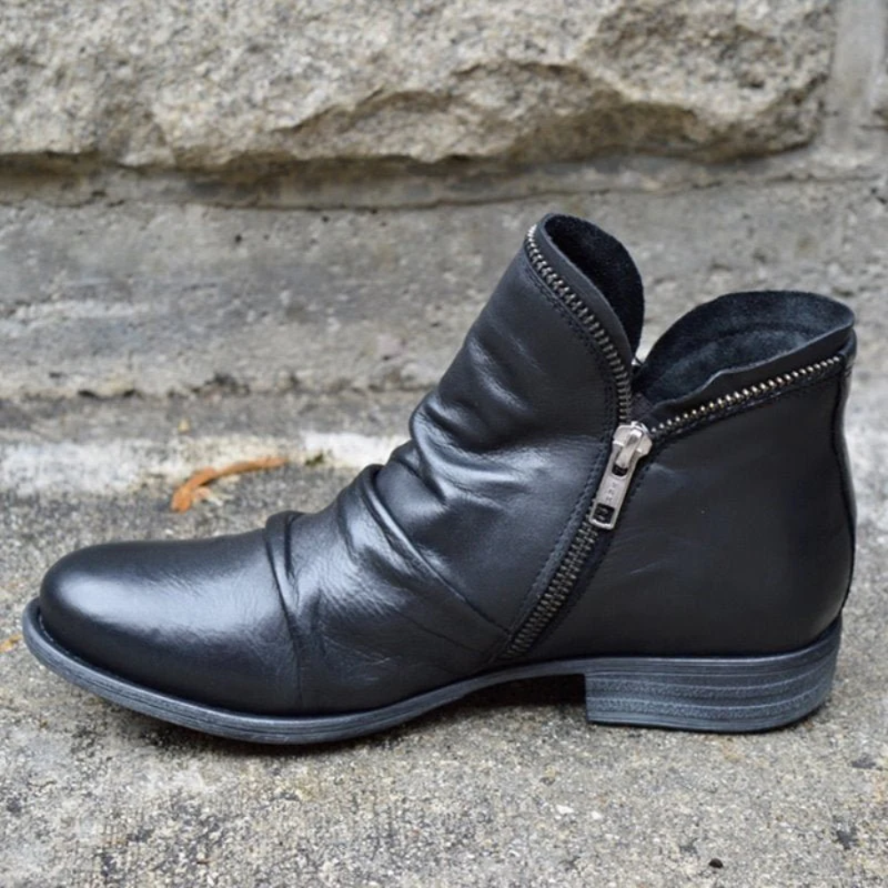 R&B | Damen Schwarz Stiefeletten Wasserdicht