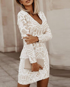 R&B | Damen Schwarz Strickkleid Mini