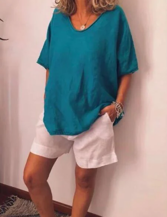 R&B | Damen Oversized T-Shirt Weiß