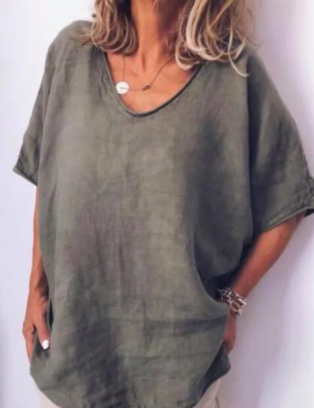 R&B | Damen Oversized T-Shirt Weiß