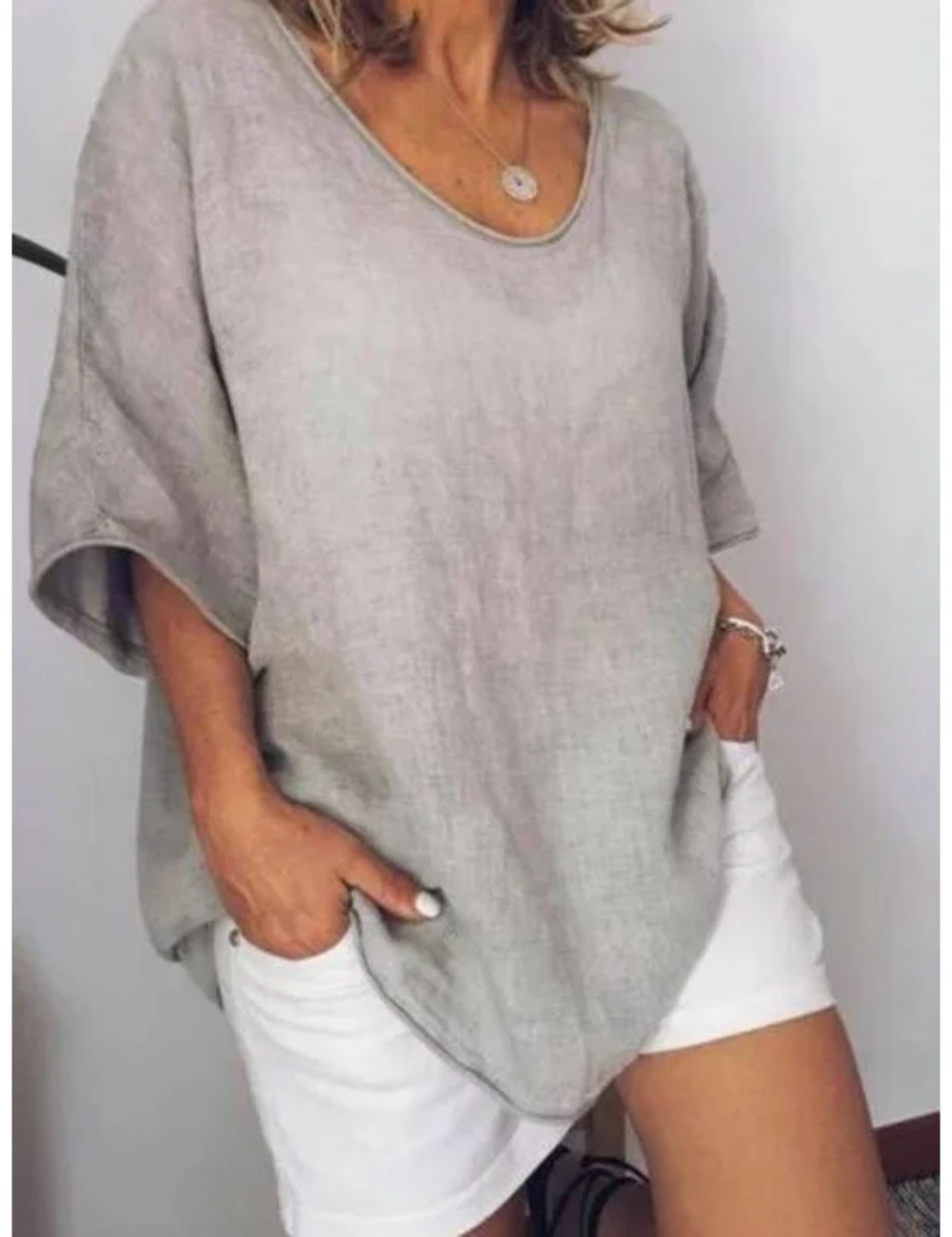 R&B | Damen Oversized T-Shirt Weiß