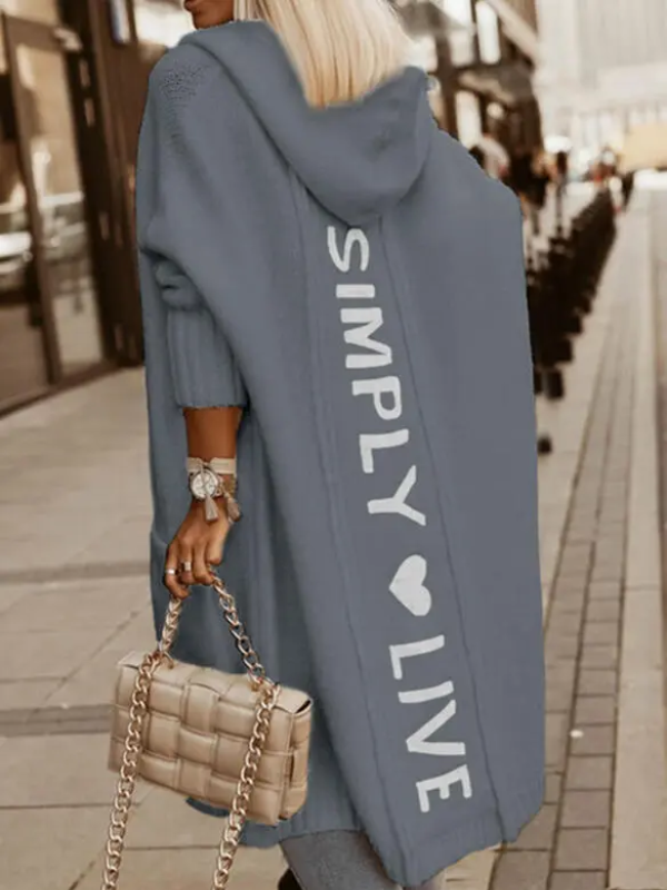 R&B | langer Cardigan mit Kapuze Weich & Warm