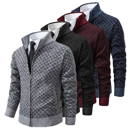 R&B | Jacquard Strickjacke für Herren