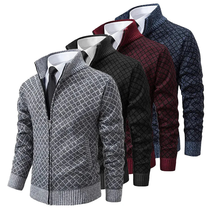R&B | Herren Frühlingsjacke mit Reißverschluss und Geometrischem Muster