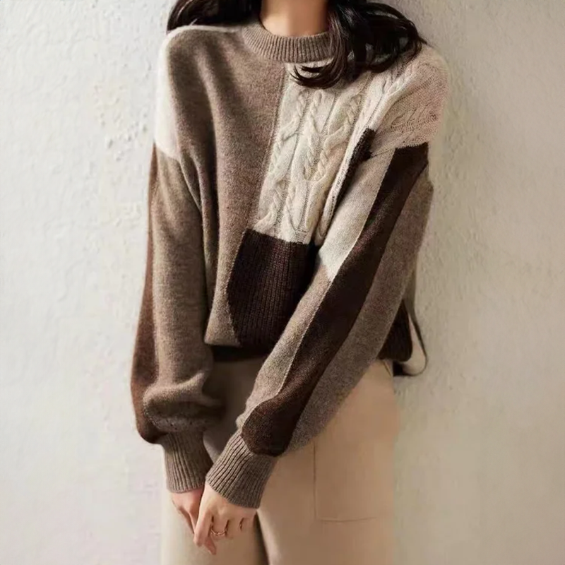 R&B | Bequemer Langarm Rundhals Pullover