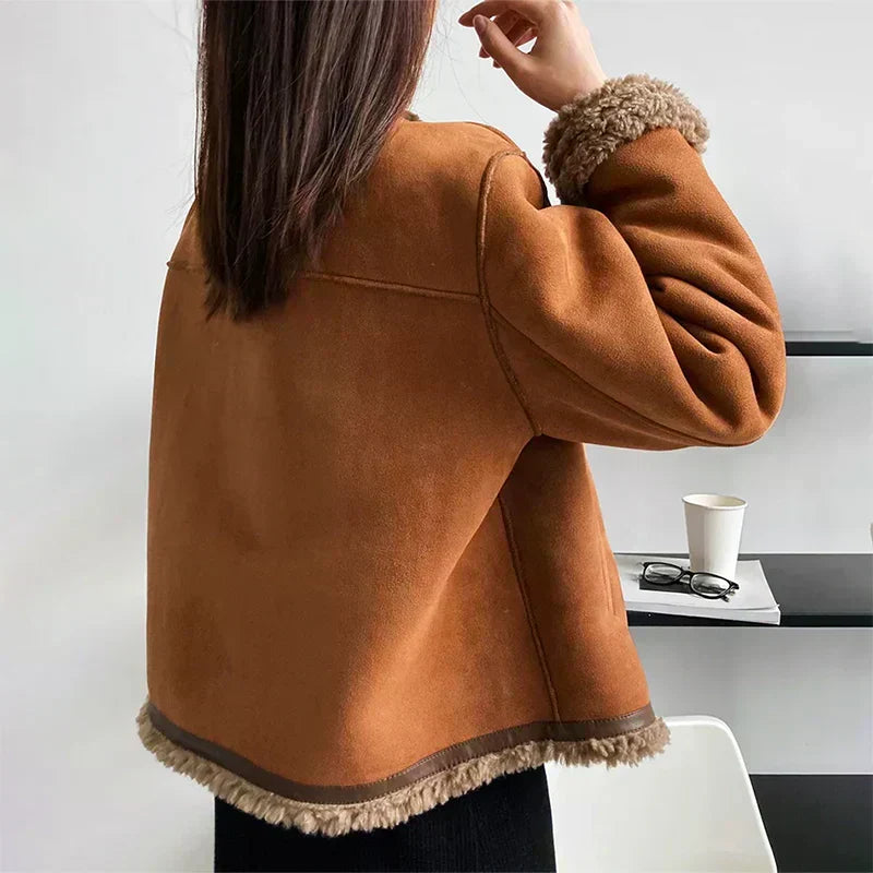 R&B | mittellange Winterjacke mit Doppelreiher für Frauen