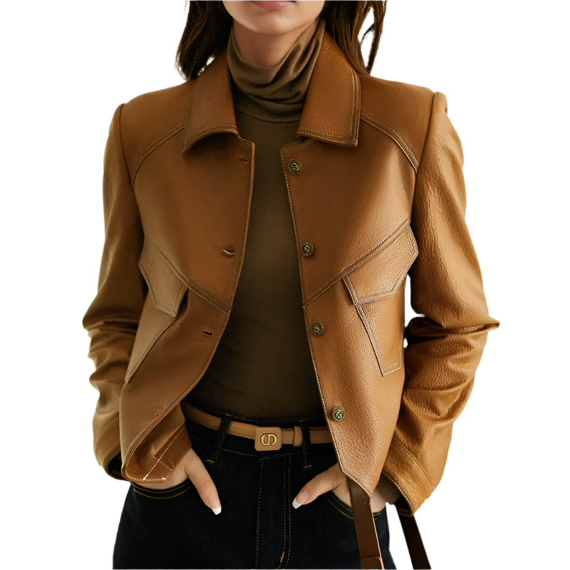 R&B | Vintage Stil Damen Vegane Lederjacke