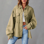 Weite Jeansjacke aus Baumwolle