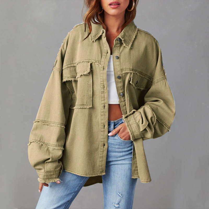 Weite Jeansjacke aus Baumwolle
