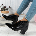 R&B | Glänzende Croco Print Stiefeletten