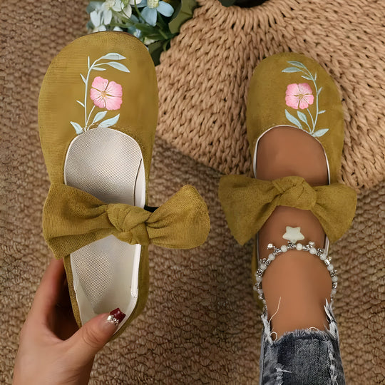 Felicidad | Modische flache Schuhe mit Blumenstickerei für Frauen R&B