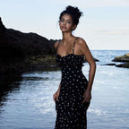 R&B | Kleid mit gepunkteten Strapsen mit Neckholder