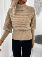R&B | Pullover mit Hohem Kragen Geschichtete Ärmeln Modern und Warm