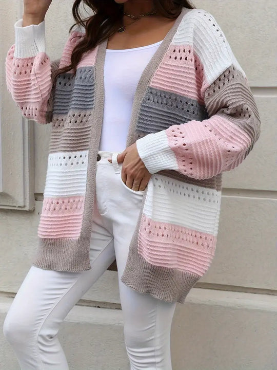 R&B | Strickjacke mit Farbblockierungen