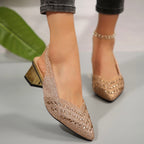 Glanzvolle Absatzsandalen mit funkelnden Kristalldetails R&B R&B