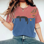 R&B | Black Cat Painting Kunst Kreatives T-Shirt für Frauen