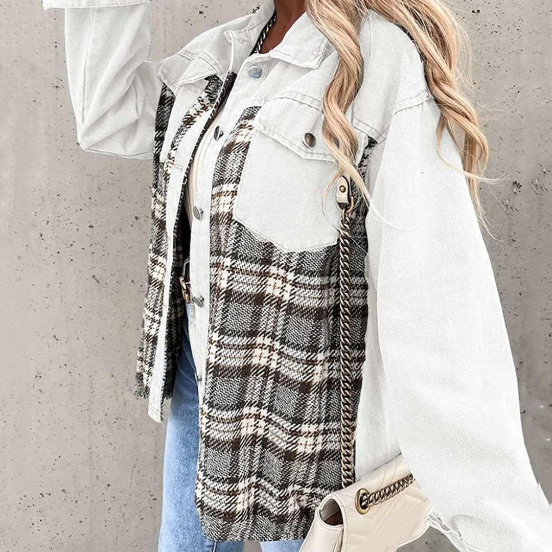 R&B | Kariert Jacke mit Klassischem Kragen für Damen