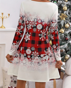 R&B | Weihnachts-Schnee-Tartan-Minifaltenrock