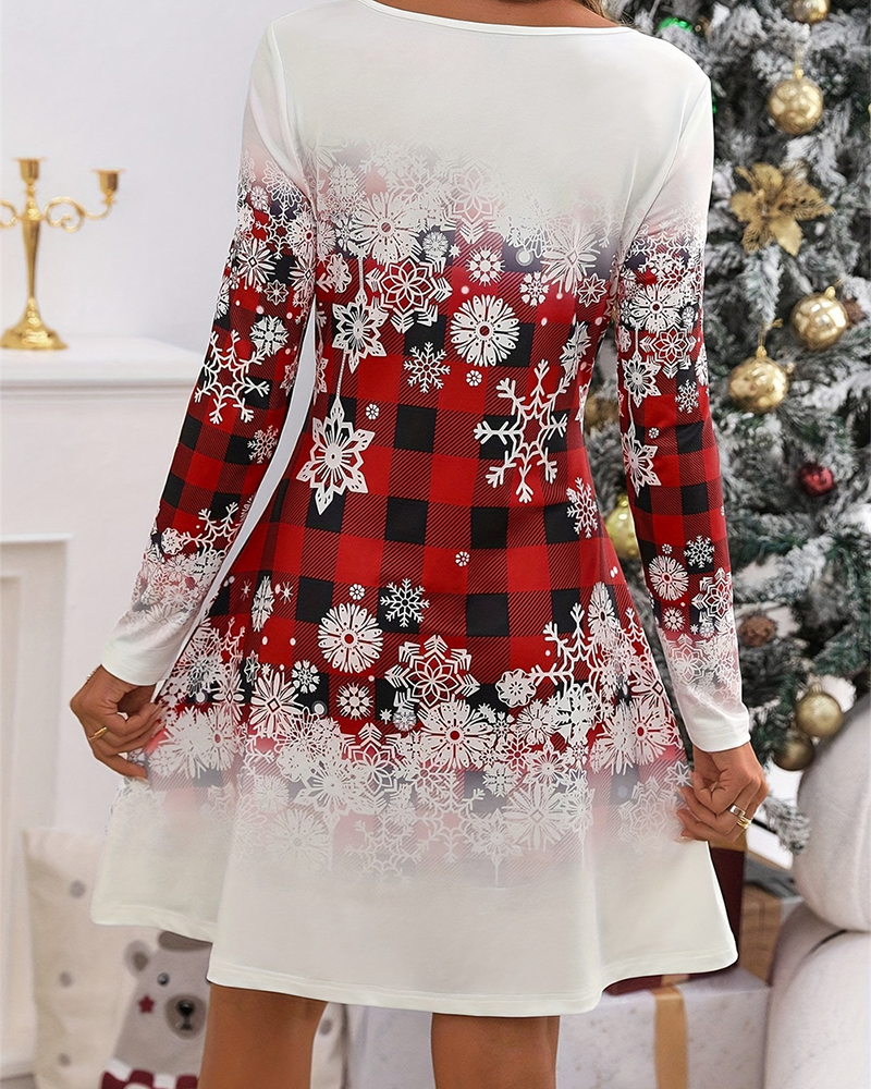 R&B | Weihnachts-Schnee-Tartan-Minifaltenrock