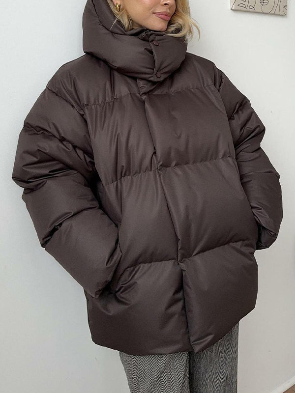 R&B | Mehrfarbiges Gepolstertes Jacket mit Kapuze