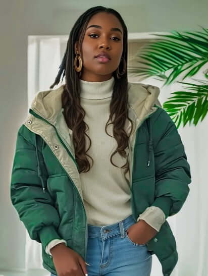 R&B | Damen Fleecegefütterte Kapuzenjacke