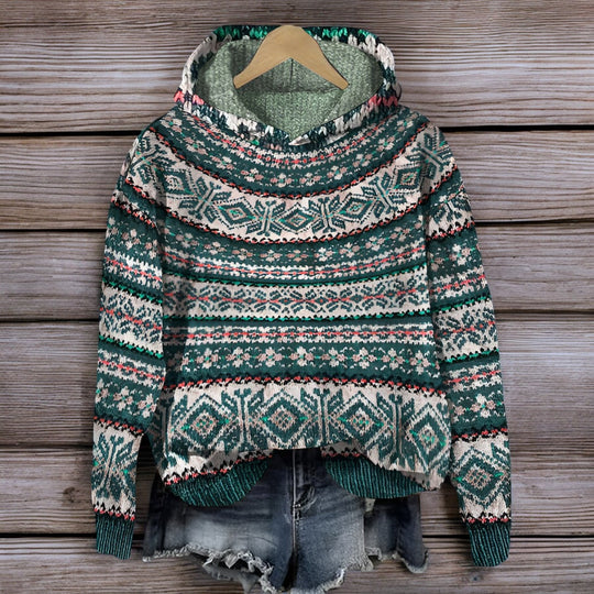 R&B | Isländischer Gestrickter Kapuzenpullover für Den Winter