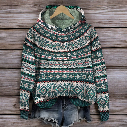 R&B | Isländischer Gestrickter Kapuzenpullover für Den Winter