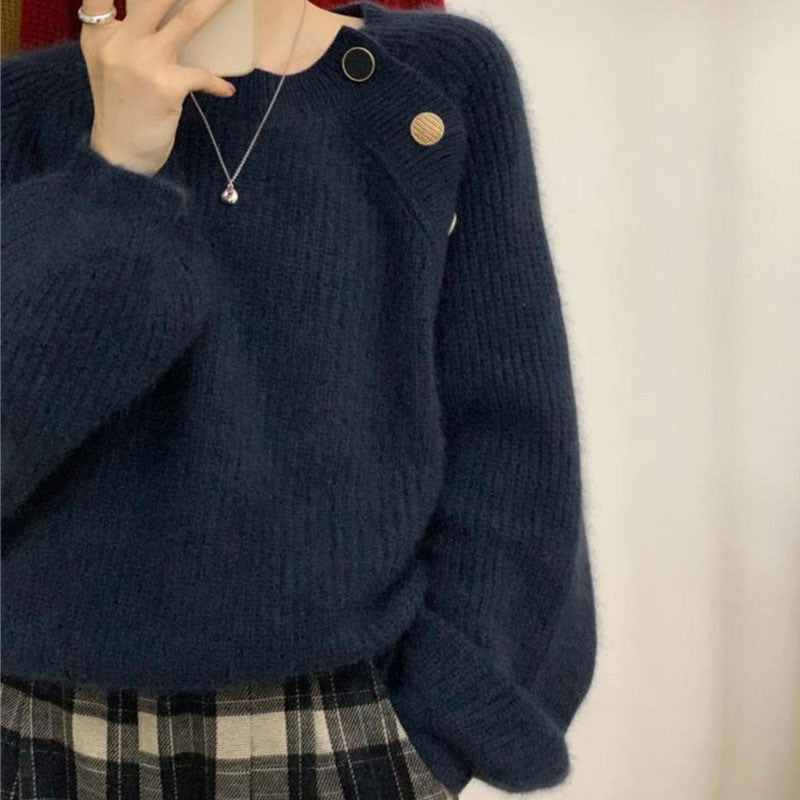 R&B | Strickpullover mit Dekorativen Knöpfen Weich und Elegant Einzigartiges Design