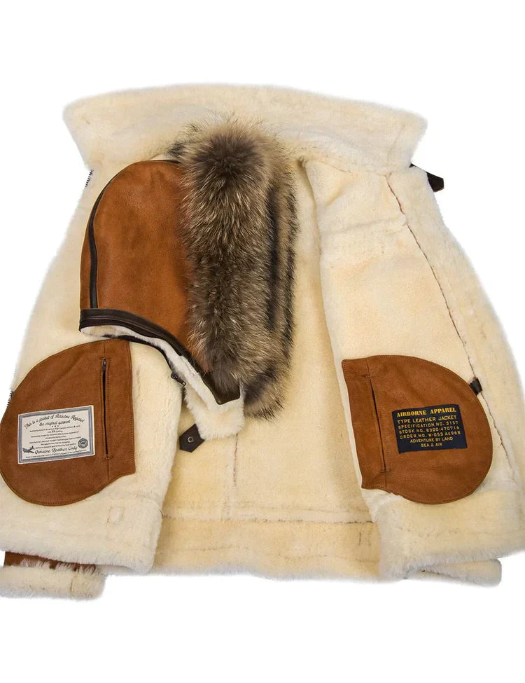 R&B | Schafsfelljacke mit Fellkapuze