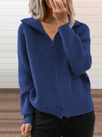 R&B | Gemütlicher Baumwolle Strick Zip-Up Pullover Jacke