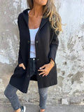 R&B | Lässiger einreihiger Cardigan mit Kapuze
