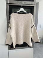 R&B | Lockere Strickpullover Weich und Gemütlich Einzigartige Häkel-details