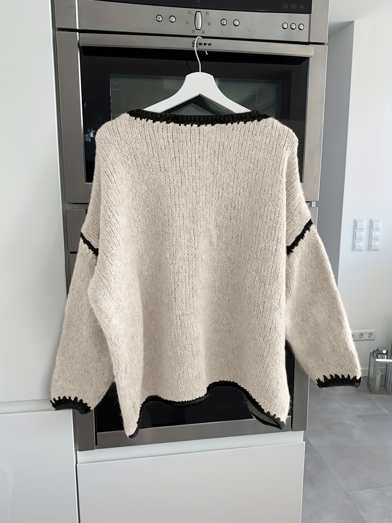 R&B | Lockere Strickpullover Weich und Gemütlich Einzigartige Häkel-details