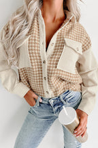 R&B | Hundezahn Muster Hemdjacke Baumwollmischung Trendy und Komfortabel