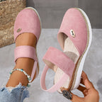 R&B | Damen Sandalen Auf Plattform: Rutschfest, Geschlossene Zehe, Elastischer Riemen