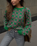 R&B | Muster Strickpullover Weich und Trendy Statement-look
