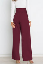 R&B | Hohe Taille Paperbag Hose mit Schleifendetail