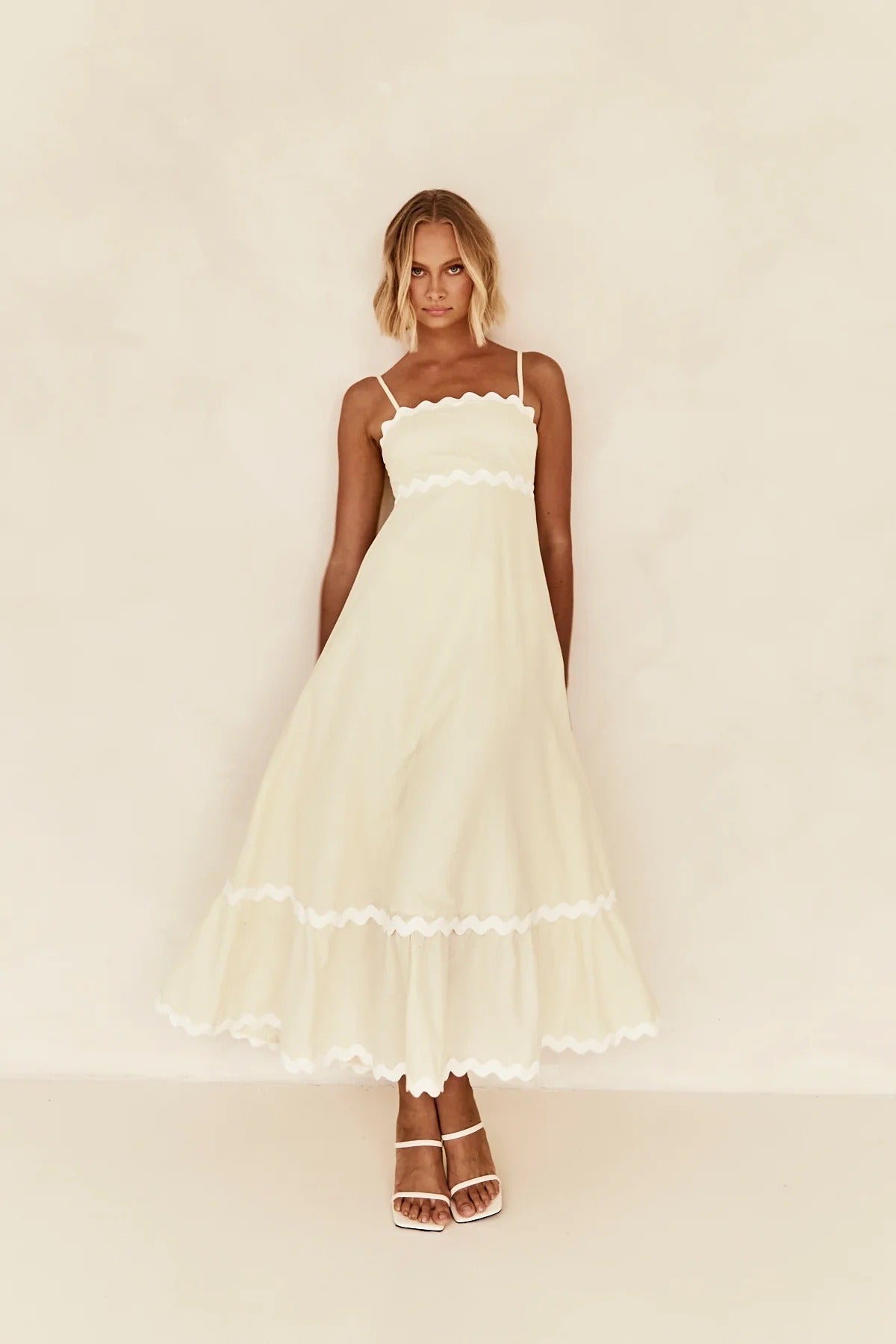 R&B | Einfarbiges Spitzen-Hosenträger-Röhrentop-Kleid
