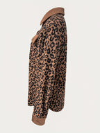 R&B | Leopardenmuster Langhe Hemdbluse Polyester Stilvoll und Trendy