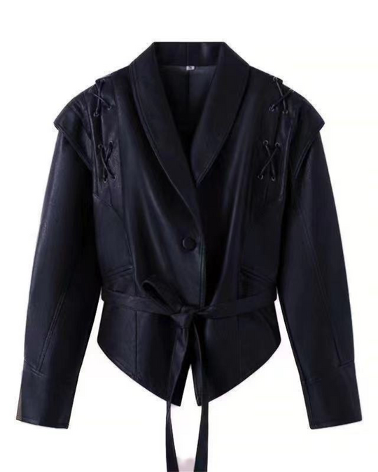 R&B | Lederjacke mit langen Ärmeln