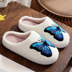 Weiß Flauschige Slipper Mit Blauem Schmetterlingsmotiv R&B