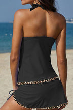 R&B | Julissa Leopard Vorderes Drawstring Tankini Set