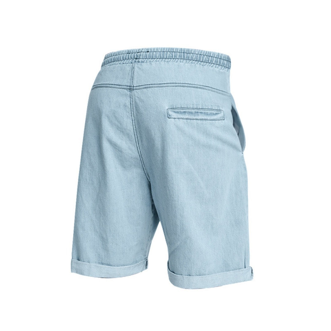 R&B | Kurze Hose aus schwerem gewaschenem Baumwolldenim