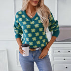 R&B | Strickpullover mit Blumenmuster