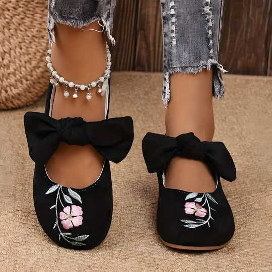 Felicidad | Modische flache Schuhe mit Blumenstickerei für Frauen R&B