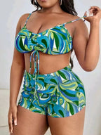 R&B | Große lange Bluse hohe Taille Boxershorts Badeanzug