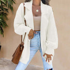 R&B | Langer Cardigan mit Strukturierten Ärmeln Polyester Elegant, Bequem